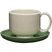 Hubsch Amare kop en schotel zand/groen set van 4 stuks - 211706