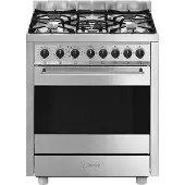 Smeg Master B71GMX2, vrijstaand fornuis, roestvrij staal, bediening met knoppen, roestvrij staal, roestvrij staal, 1,15 meter