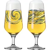 Ritzenhoff bierglas 300 ml – set van 2 – serie gebruikstijd, motief nr. 2 – water, meerkleurig – Made in Germany