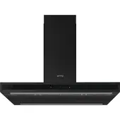 Smeg Eilandkap Afzuigkap, Eilandkap, Universeel, Matt Black, 90 cm, A