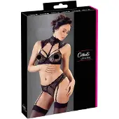 Cottelli - kanten beha-set met kraagje (zwart) - 80B/M