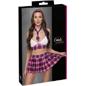 Cottelli - schoolmeisjes kostuum set - roze geruit - verkleedkleding - L