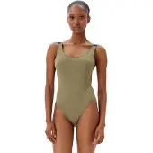 Calvin Klein Scoop Back One Piece Badpak dames Groen L/40