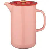 Marimekko Oiva Franse Pers Salmon Red - Koffiemaker Steengoed Tomato Red - 073975-330