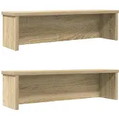 vidaXL Keukenrekken stapelbaar 2 st 60x15x16 cm sonoma eikenkleurig