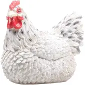 Farmwood Tuinbeeld Bella Broedende Kip Wit 15 X 18 X 15 Cm