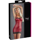 Cotelli Collection Mini Halterjurk met Kant - Metallic Rood