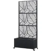 Casa.pro Tuinscherm Surnskoki met plantenbak 190x82x38 cm zwart