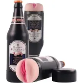 Lonely - levensechte kunstvagina in bierfles (naturel-zwart)
