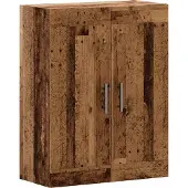 vidaXL Wandkast 69,5x34x90 cm bewerkt hout oud houtkleurig