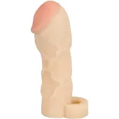 You2Toys – Penis Sleeve met Verdikte Glans en Aders Uitgerust met Ring voor Balzak – beigeig