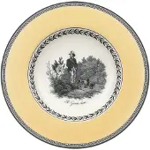 Villeroy & Boch Audun Chasse Rim Soep 9,5 in Premium Porselein Wit/Grijs/Geel