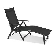 Garden Point Set van twee zwarte aluminium ligbedden Toulouse