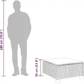 vidaXL Tuinkruk met kussen 63,5x56x32 cm poly rattan grijs