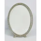 MEA Fotolijstje ovaal m strass zilverkleur metaal 14x1,5x19,5cm