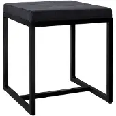 CLP Barci kruk met bekleding en zwart ijzeren frame Fluweel/zwart