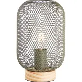 Brilliant Groene tafellamp Giada met hout
