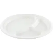 IEZZY horeca en cate Bord IEZZY 260mm 3 vaks suikerriet PFAS-vrij wit 50 stuks