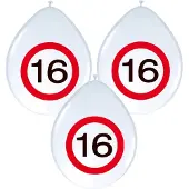 Folat 24x Ballonnen stopbord 16 jaar - Ballonnen