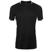 Sols Mannen, Sportief shirt, Classico Contrast Korte Mouw Voetbal T-shirt (M), Zwart, M