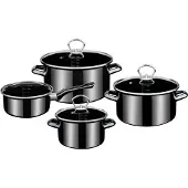 GSW Kookpan-set Profi-Black-Star, 4-delig, vaatwasmachinebestendig