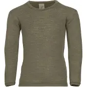 Engel - Kinder Unterhemd L/S - Merino-ondergoed 104, olijfgroen