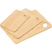 Kesper Keuken voedsel bereiden snijplanken - set 3x stuks - bamboe hout - verschillende formaten - Snijplanken