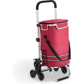 Juskys 3-in-1 Boodschappentrolley - 56 L - Opvouwbaar - Modern - Rood