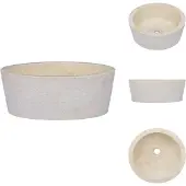 vidaXL Gootsteen - Gootstenen - Wastafel - Wastafels - Gootsteen Ø40x15 cm marmer crèmekleurig