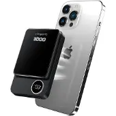 OOQE QuickMag 3 - Powerbank | Draadloos | 10000mAh | Snellader 22,5W | Zeer Sterke Magneet | 3 Apparaten Tegelijkertijd Opladen | LED Indicator | Geschikt voor MagSafe |Zwart