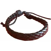 Charme Bijoux gevlochten schuifarmband- zwart- leer -