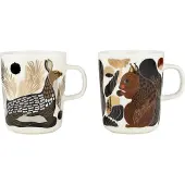 Marimekko Kurre & Peura mok 25 cl 2 stuks White-brown-green