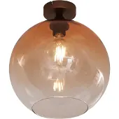 QAZQA Art Deco Plafondlamp Donkerbrons met Bruin Glas - Sandra