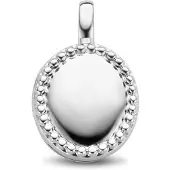 The Jewelry Collection Zilver Gerhodineerde Medaillon ovaal bolletjes 1334341