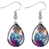 Charme Bijoux Zilver Oorbellen- Druppel-Blauw cabochon -