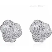 Charme Bijoux Zilverplated oorbellen -kluwe- 1 cm -