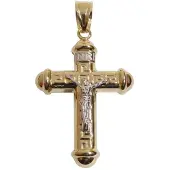 Christian 14 karaat bicolor gouden kruis hanger