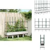 vidaXL Plantenbak met latwerk 160x40x142,5 cm polypropeen wit