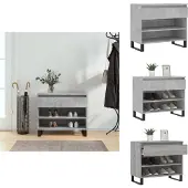 vidaXL - Schoenenkast - 70x36x60 - cm - bewerkt - hout - betongrijs