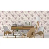 Rasch Paars bloemen behang 897500