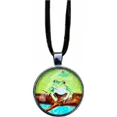 Charme Bijoux Ketting- kikker- zwart -45 cm -