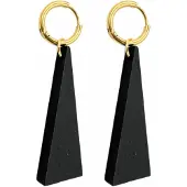 Charme Bijoux Oorbellen-Saheli-Hout-Zwart-Goudkleur-