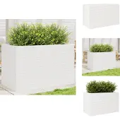 vidaXL Plantenbak 110x60x68,5 cm massief grenenhout wit
