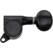 KLUSON MK6LB Round Backs Oval 6L Black - Stemmechaniek voor gitaar