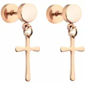Charme Bijoux Dumble- fake -oorbellen- goudkleurig- kruis-