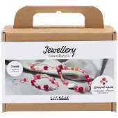 Creativ Company Creativ - Mini Hobbyset Sieraden, Halsketting en armband, roze, 1 doos - ()