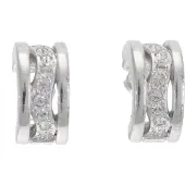 Behave – Oorstekers – Rhodium plating – Golvend design met kristallen
