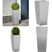 vidaXL Plantenbak 35x35x75 cm gegalvaniseerd staal