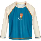 Playshoes UV-bescherming 'Dschungel' petrol / mandarijn / wolwit