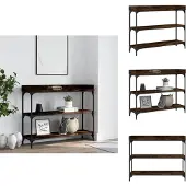 vidaXL Wandtafel met schappen 100x30x80 cm gerookt eikenkleurig